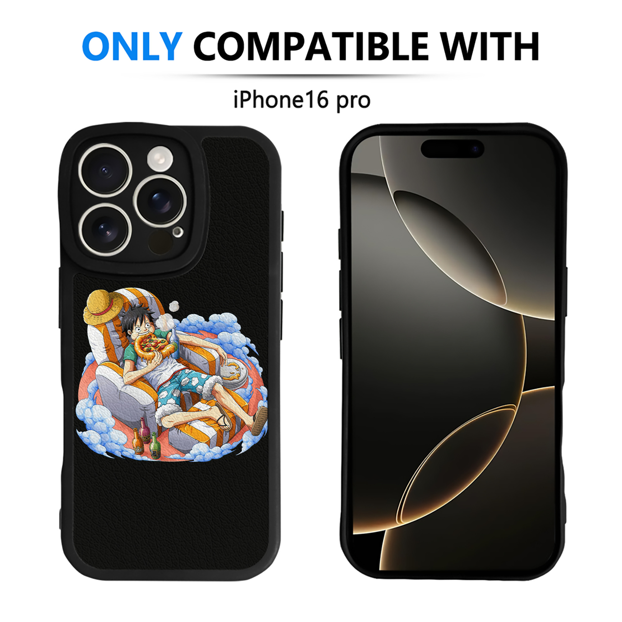 （画像用） ワンピース モンキー・D・ルフィ ONE PIECE Monkey D. Luffy 【iPhone 16シリーズ対応】シリコンスマホケース（レザー調） 材質：シリコン